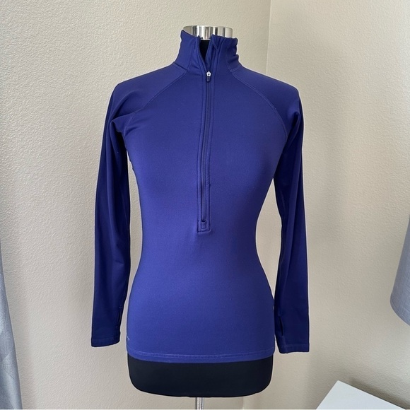 Nike PRO Dri-Fit Women Lightweight Fleece 1/4 Zip Purple Pullover Top - Picture 1 of 13